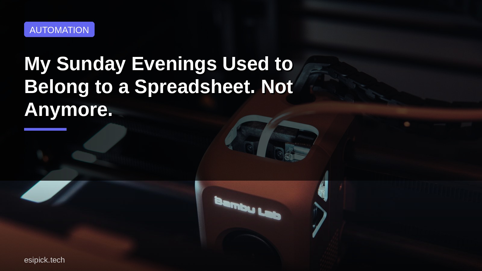 My Sunday Evenings Used to Belong to a Spreadsheet. Not Anymore.