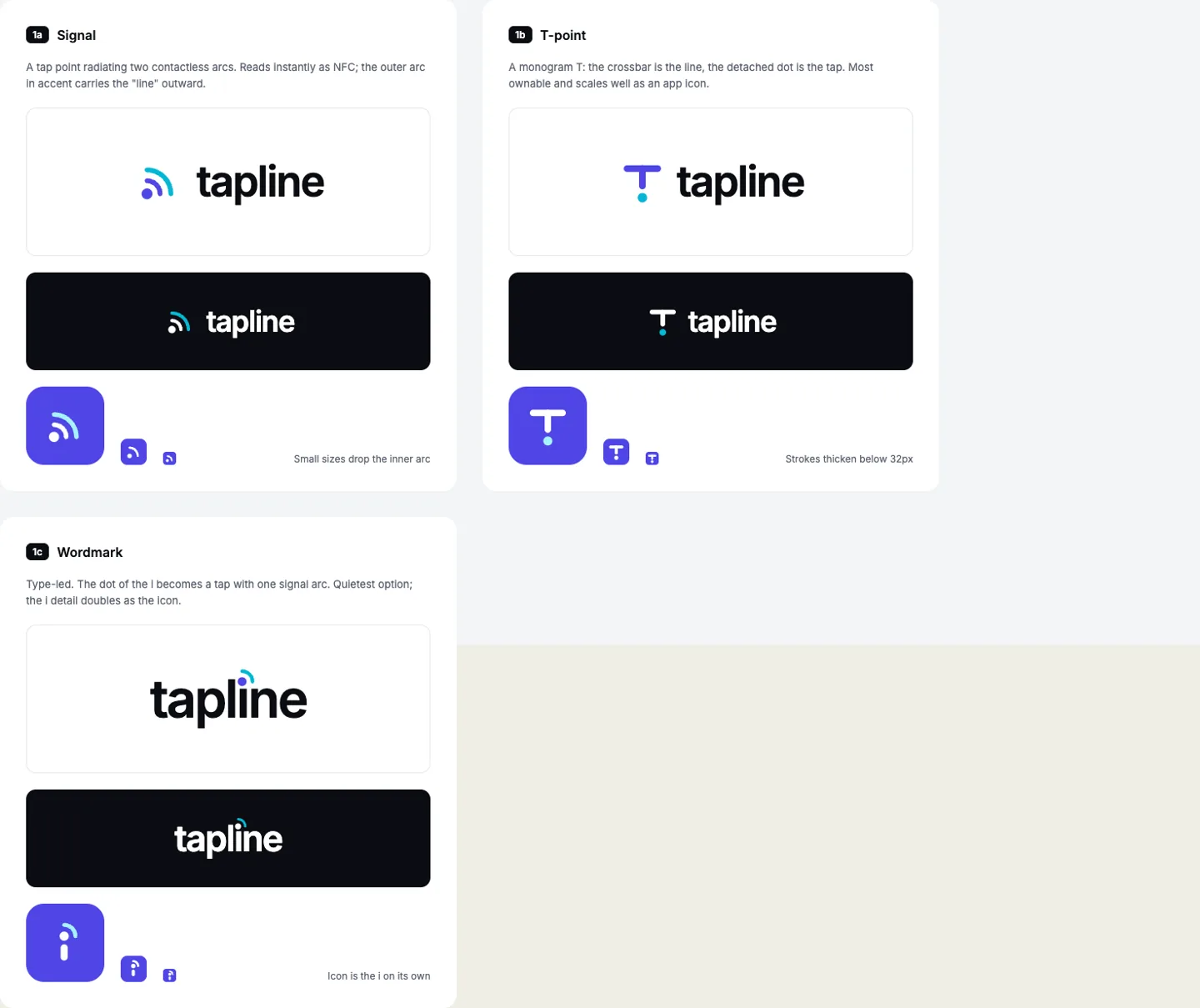 Tapline wordmark directions