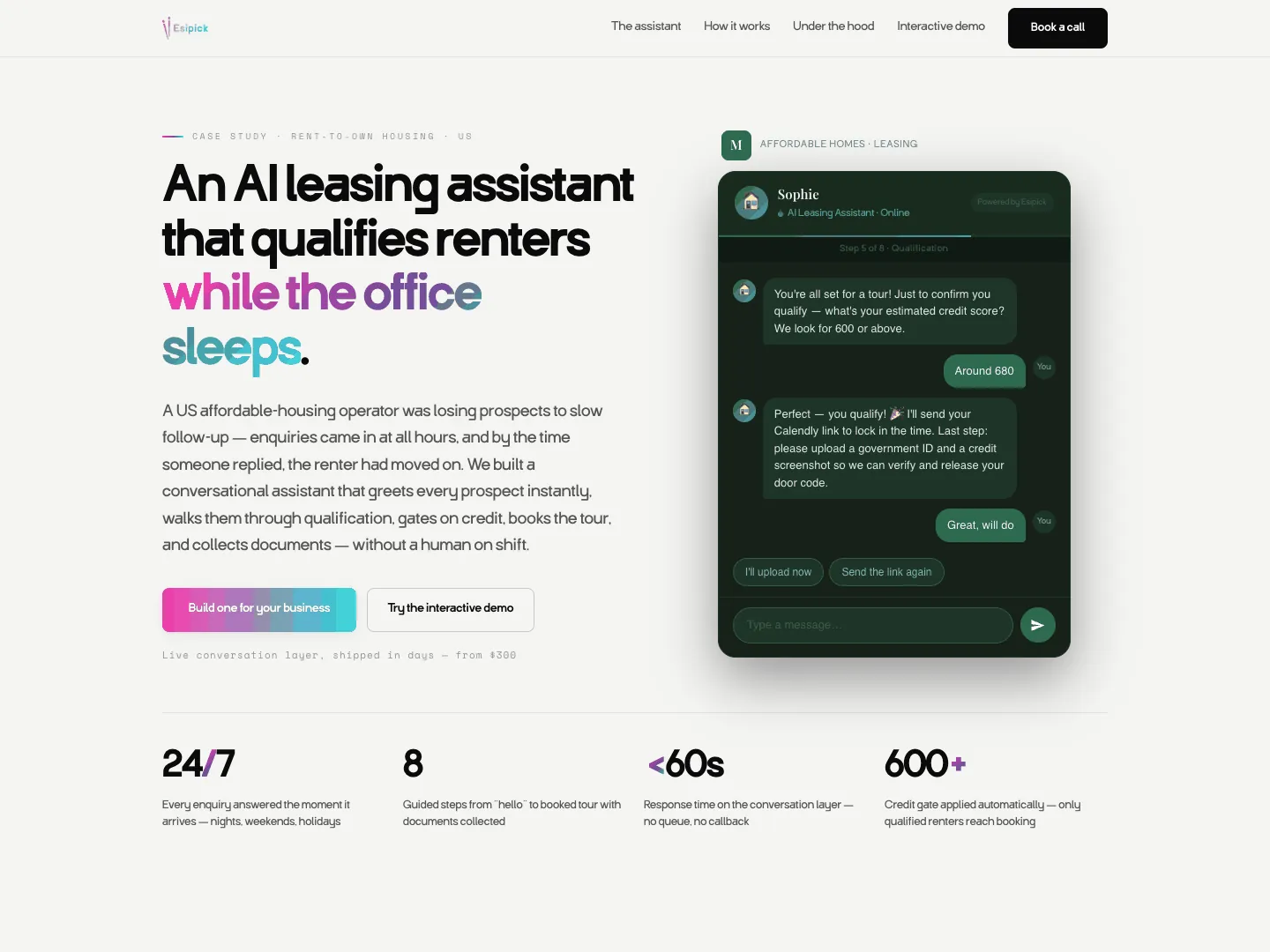Sophie, AI leasing assistant