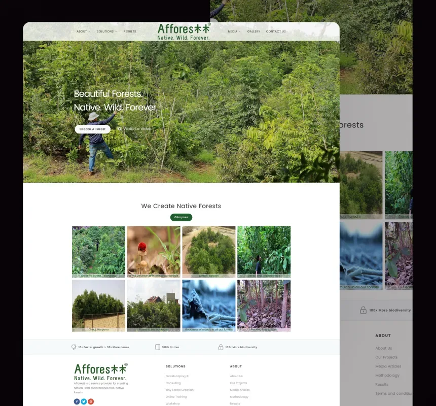 The Afforestt website home page