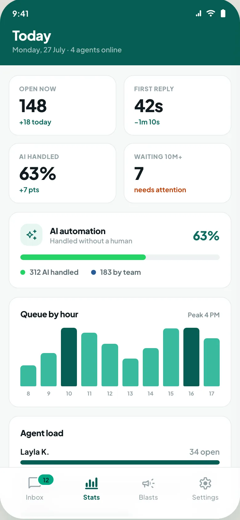 Replify mobile app dashboard on a phone