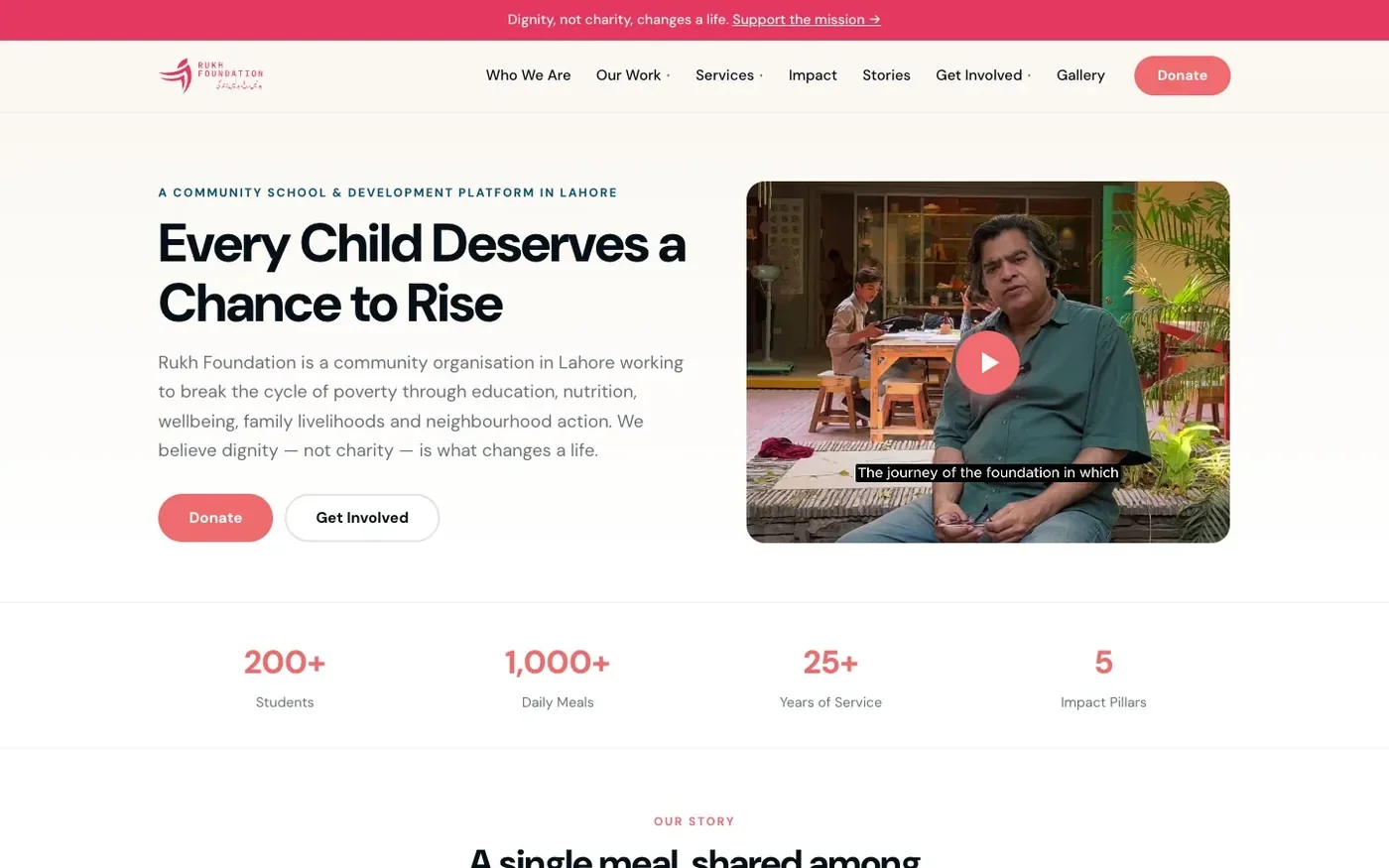 Rukh Foundation website home page
